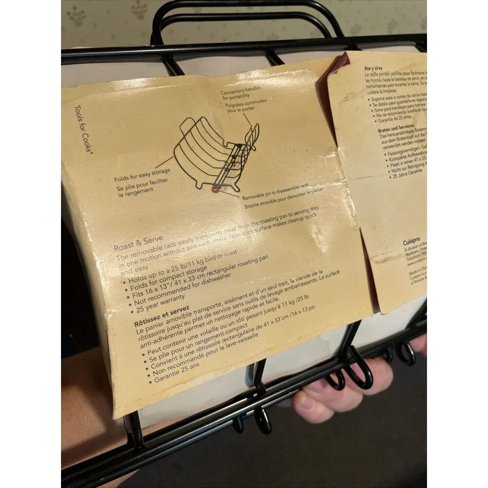 Turkey Lifter Cuisipro Roast & Serve Non-Stick Roasting Rack Thanksgiving